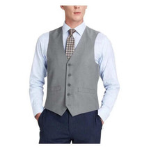 Men's Renoir Suit Vest V-neck Adjustable Strap 5Button 2Pockets 202-2 Lt Gray image 2