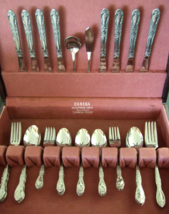 50 Pc Complete Service For 8 Sango Stainless Silverware SNF4 Floral Ornate Japan - £67.23 GBP