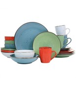 Dinnerware Set Service For 4 Plates Salad Bowls Mugs Stoneware Multicolo... - £64.25 GBP