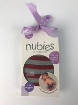 Nubies by Huggalugs Baby Silver Red Stripes Leg Warmers Newborn to 6 mon... - $5.99