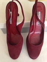 Charles David Women&#39;s Shoes Slingback Amanda Bordo Wine Suede Size 8.5 NWD - $48.51