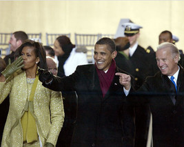 President Barack Obama with Michelle and VP Biden Inaugural Parade Photo Print - £6.93 GBP+