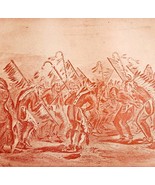 1891 Sioux Wild Grass Dance Red Plate Print Victorian Indian War History... - $560.03 MXN