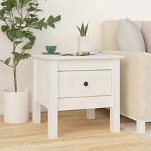 Side Table White 40x40x39 cm Solid Wood Pine - £19.96 GBP