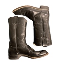 Justin Cora Leather Roper Boots 6A Black Round Toe J Flex Comfort Insoles - £73.81 GBP