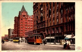 Udb POSTCARD- Superior Street, Cleveland, OHIO-OLD Electric Trolley Cars BK61 - £4.34 GBP