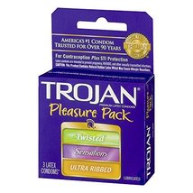 Trojan Pleasure Pack Lubricated Premium Latex Condom - 3 Ea - £0.62 GBP