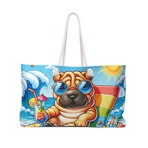 Personalised/Non-Personalised Weekender Bag, Summer Beach Dog, Shar Pei, Large W - £38.86 GBP
