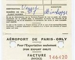 2 Aerport de Paris Orly Duty Free Shop Receipts for Cigarettes 1960&#39;s  - $17.82
