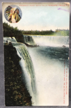 1908 Indian Chief Prospect Point American Horseshoe Falls Niagara Falls Postcard - £7.58 GBP