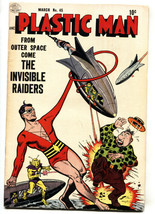 PLASTIC MAN #45-1954-sci-fi issue-alien invasion-Golden-Age-Pre-code - £341.16 GBP