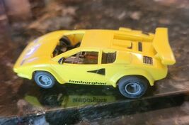 Vintage Tyco  Lamborghini Yellow HO Slot Car INCOMPLETE Tested Works - $24.95
