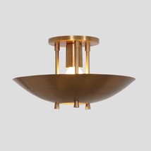 Ceiling Light Flush Pendant Mount Brass Mid Century Fixture Style Modern - £419.06 GBP