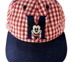Vintage Y2K Disney Store Mickey Mouse Red Gingham Snapback Hat Adjustable - $24.00