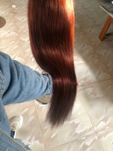 40 inch Auburn red human hair straight lace front wig/Auburn reddish straight wi - £1,454.51 GBP