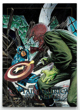 1992 Marvel Masterpieces Skybox Battle Captain America vs Red Skull #5-D Foil Tr - £21.19 GBP