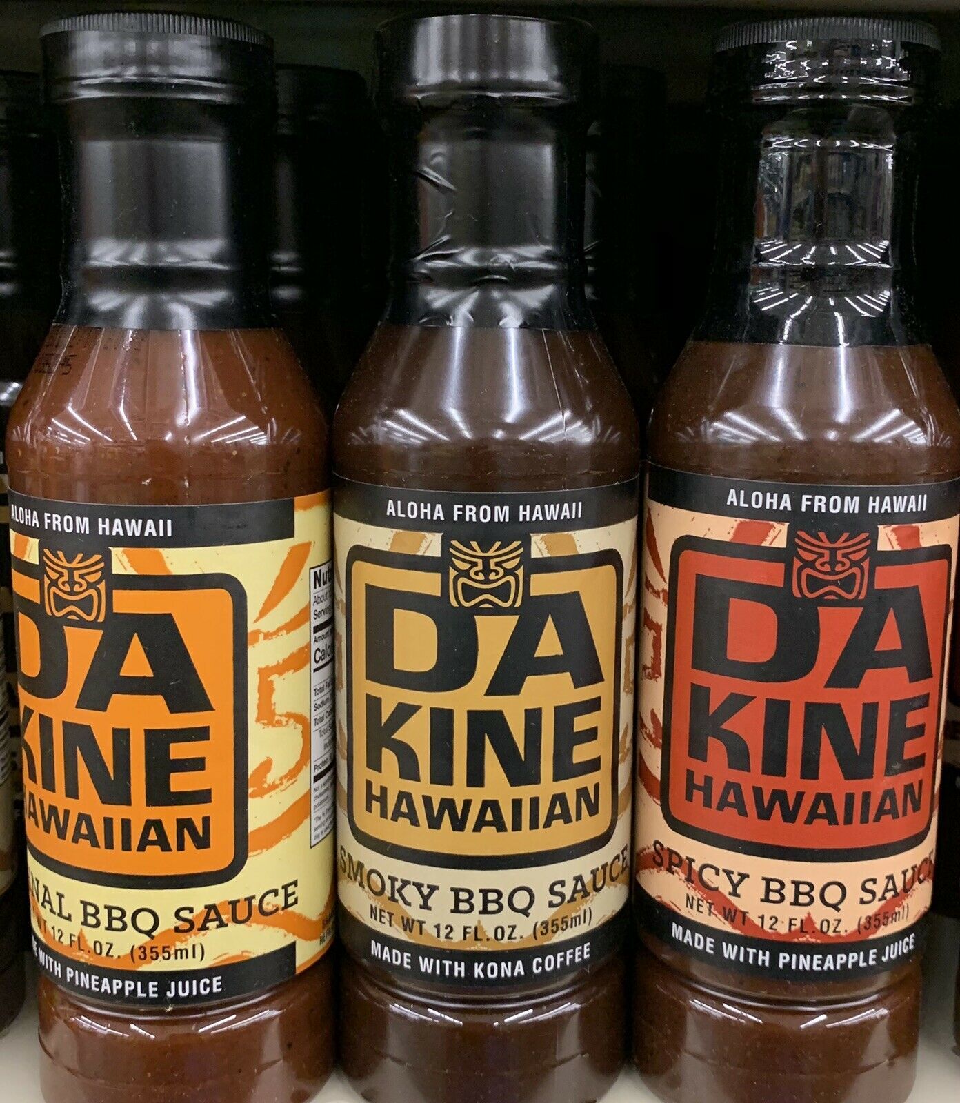 Da Kine Hawaiian Barbecue Sauce BBQ  12 Oz Each (Original, Spicy, Smoky) - $98.99