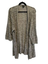TORRID Womens Sweater Gray Pointelle Knit Cardigan Open Front Size 3X - £15.16 GBP
