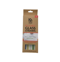 Natural Home Brands Reusable Glass Straws 4 Pk + Brush - £7.03 GBP