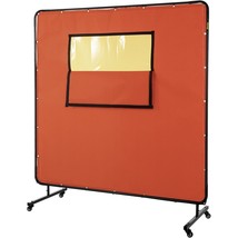 VEVOR Welding Curtain, 6&#39; x 6&#39;, Welding Screen with Metal Frame &amp; 4 Wheels, Fir - £87.07 GBP