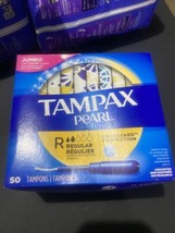 Tampax Pearl Tampons Regul￼ar Absorbency Unscented Tampons 50 Ct Jumbo - $9.40