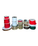 Vtg Christmas Ribbon Big Lot 16 Spools Wire Edge Mesh Velvet Foil New Pa... - $536.17 MXN