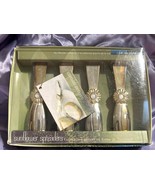 Joie de Vivre 4 Sunflower Cheese Spreaders Silver &amp; Gold Tone 5&quot; New Sealed - $20.24 CAD
