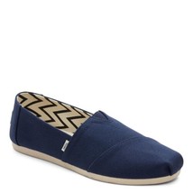 TOMS Women&#39;s Alpargata Recycled Cotton Canvas Loafer Flat 10017712 Navy - £31.63 GBP
