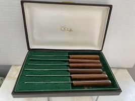 Case XX Miracle Edge Boxed Set 6 Steak Knives M254 Stainless Steel Wood ... - £63.00 GBP
