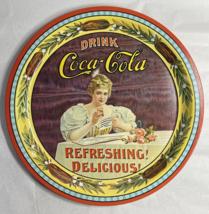 Coca Cola Round Tin Serving Tray 1976 Coke 75th Anniversary #12249 Vintage - £9.65 GBP