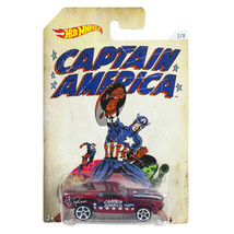 Yr 2015 Hot Wheels Captain America 1:64 Die Cast Car &#39;70 FORD MUSTANG MACH1 2/8 - £15.62 GBP