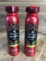 New Old Spice Refresh Timber With Mint All Day Body Spray Fresher Collection x2 - £22.13 GBP