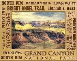 Grand Canyon National Park Points of Interest Engraved Wood Picture Fram... - £42.35 GBP
