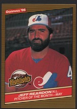 Montreal Expos Jeff Reardon 1986 Donruss Highlights #14 Pitcher of the Month nm  - $0.50