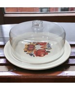 Vintage 1970&#39;s Cheese Dome Mid-Century Modern Retro Flower Detail Melamine - $247.28 MXN