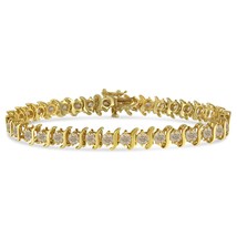 Elegant 14k Yellow Gold-plated Cttw Classic Round-cut Link Bracelet - $2,537.00