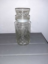 Vintage 1983 Mr. Peanut Clear Glass Canister Planters Jar with Lid 8.5&quot;  - £12.65 GBP