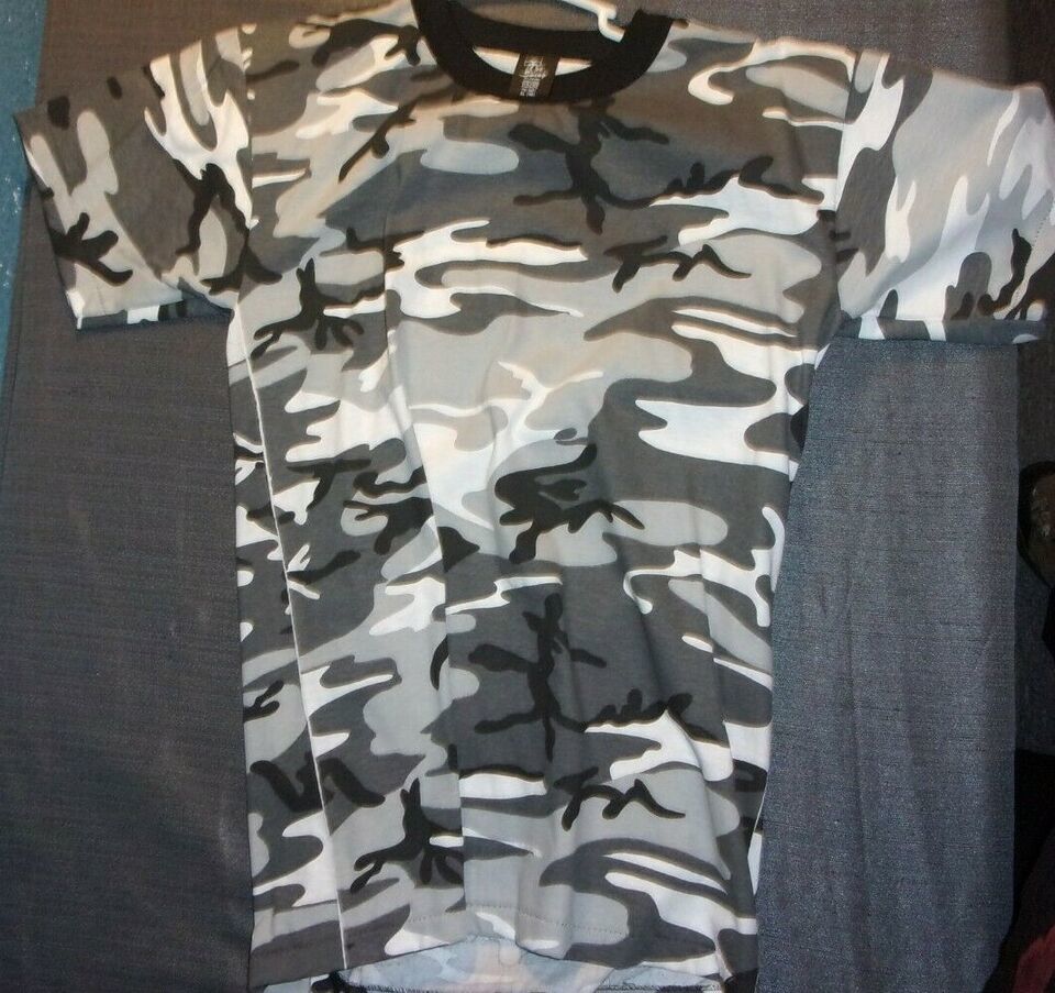 Tee Spring White Camo Short Sleeve Hot Weather T Shirt 100% Cotton SIZE ... - $11.60