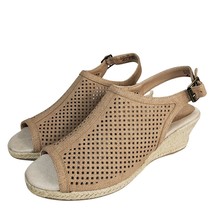 Easy Street Women Tan Stacey Espadrille Wedge Open Toe Slingback Sandals... - $74.23