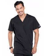 Cherokee Workwear Unisex V-Neck Scrub Top Black 2XL XXL- 4876 - $9.74