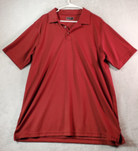 Bollé Polo Shirt Men Size XL Burnt Red 100% Polyester Short Sleeve Slit Collared - £10.64 GBP