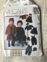 McCalls 2437 Jumper Jacket Hat Overalls Pattern Toddlers Size CC 2 3 4 U... - $11.35