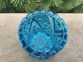Victorian Toothpick Holder Blue Daisy and Button V Beatty &amp; Son U.S. Glass - £35.83 GBP