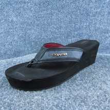 Coach Jolene Women Flip Flop Sandal Shoes Black Leather Size 8 Medium - $29.69