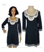 BODEN Sweater Dress Gray Cream US 8 Cotton Cashmere Blend Comfy Stretchy... - €20,91 EUR