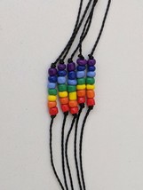 Adjustable 5 Piece Charm Rope Braceelt With Rainbow Beads Friendship Bracelet - £4.87 GBP