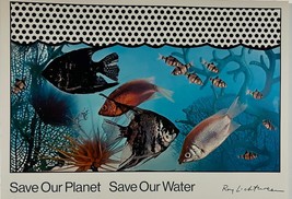 Roy Lichtenstein Save our Planet Save our Water Plate Signed Offset Lithograph - £308.83 GBP