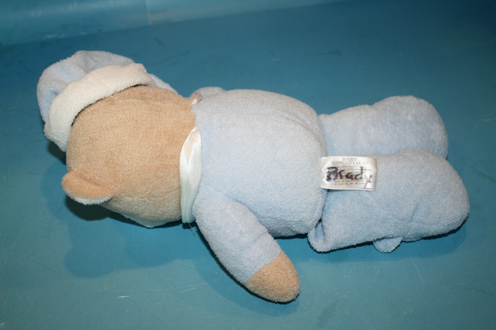Baby Essentials Teddy Bear Rattle ABC 12" Blue Plush Stuffed Slippers Soft Toy Item image 6