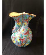 antique DERUTA Italy colorfull &quot;twisted &quot; large vase. Marked and signed ... - £133.53 GBP