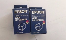 Lot 2 New Unopened Epson Color Ink Cartridge Stylus Color 200 500 Model S020097 - $38.07